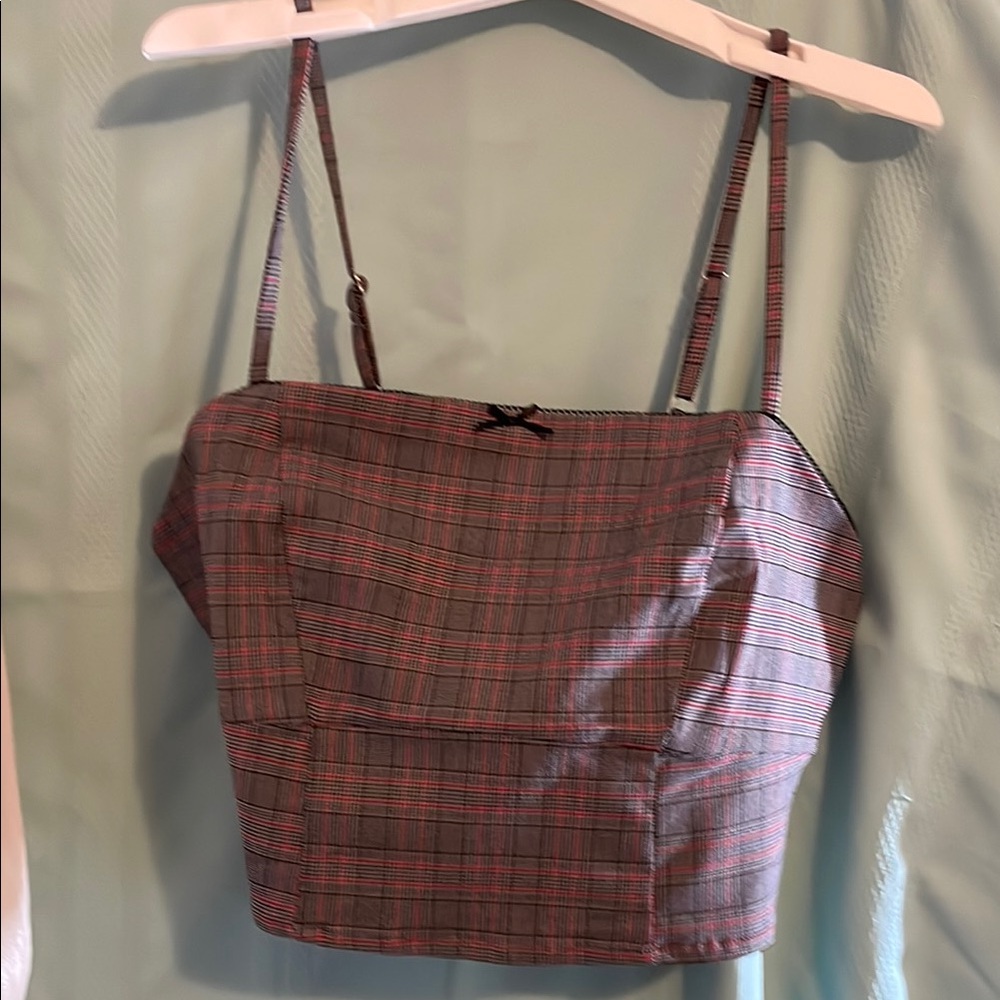Plaid cropped Top